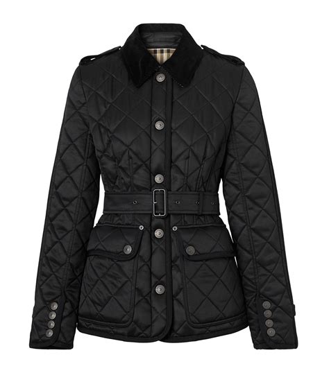 women burberry quilted jacket black|burberry quilted jacket outlet price.